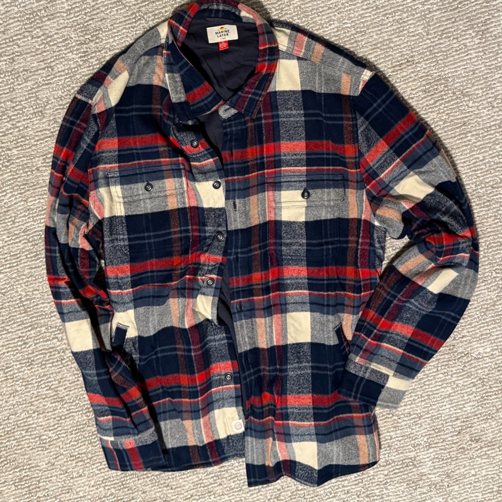 Marine Layer Plaid Shirt Jacket